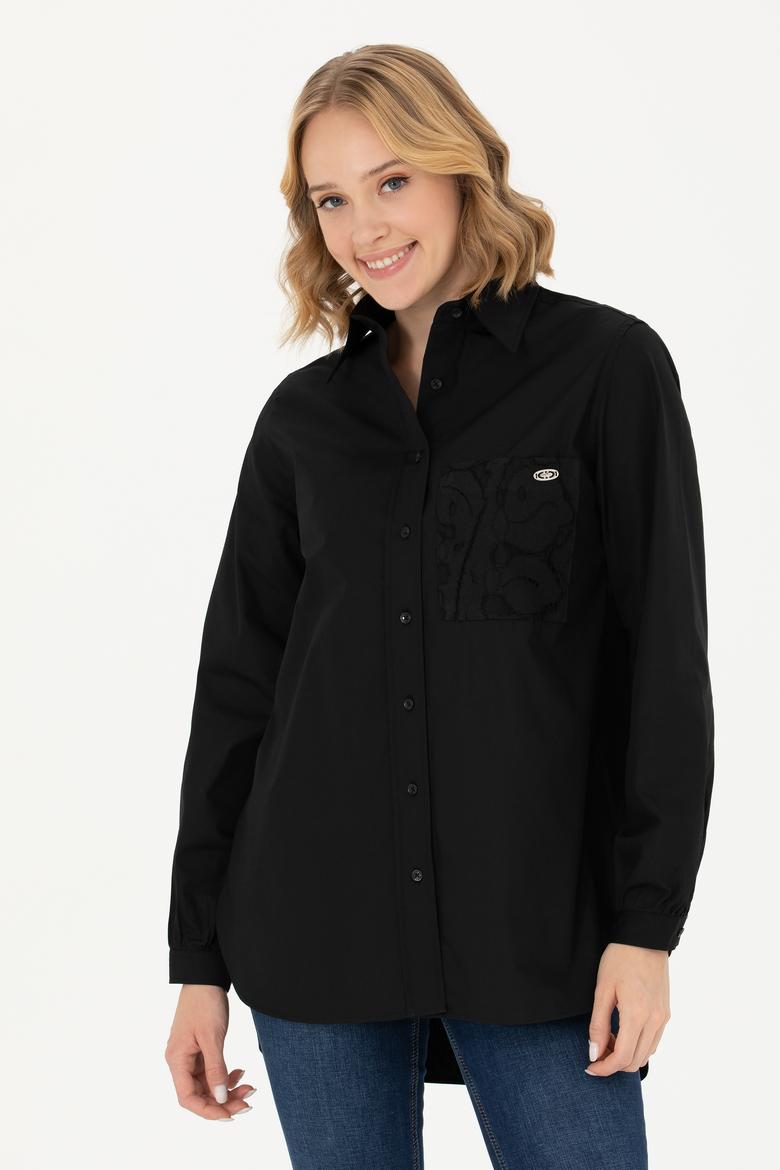 Kadın Siyah Uzun Kollu Gömlek