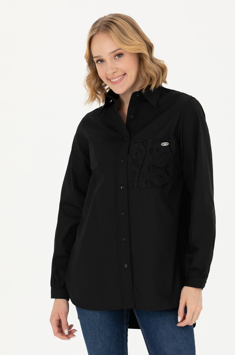 Kadın Siyah Uzun Kollu Gömlek