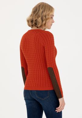 Kadın Kiremit Bisiklet Yaka Basic Kazak - 50269010051