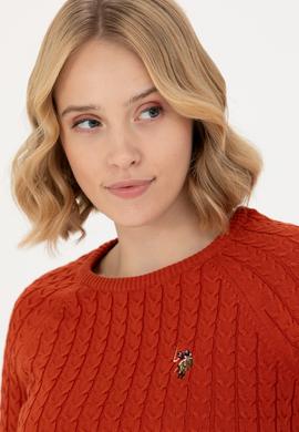 Kadın Kiremit Bisiklet Yaka Basic Kazak - 50269010051