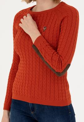 Kadın Kiremit Bisiklet Yaka Basic Kazak - 50269010051