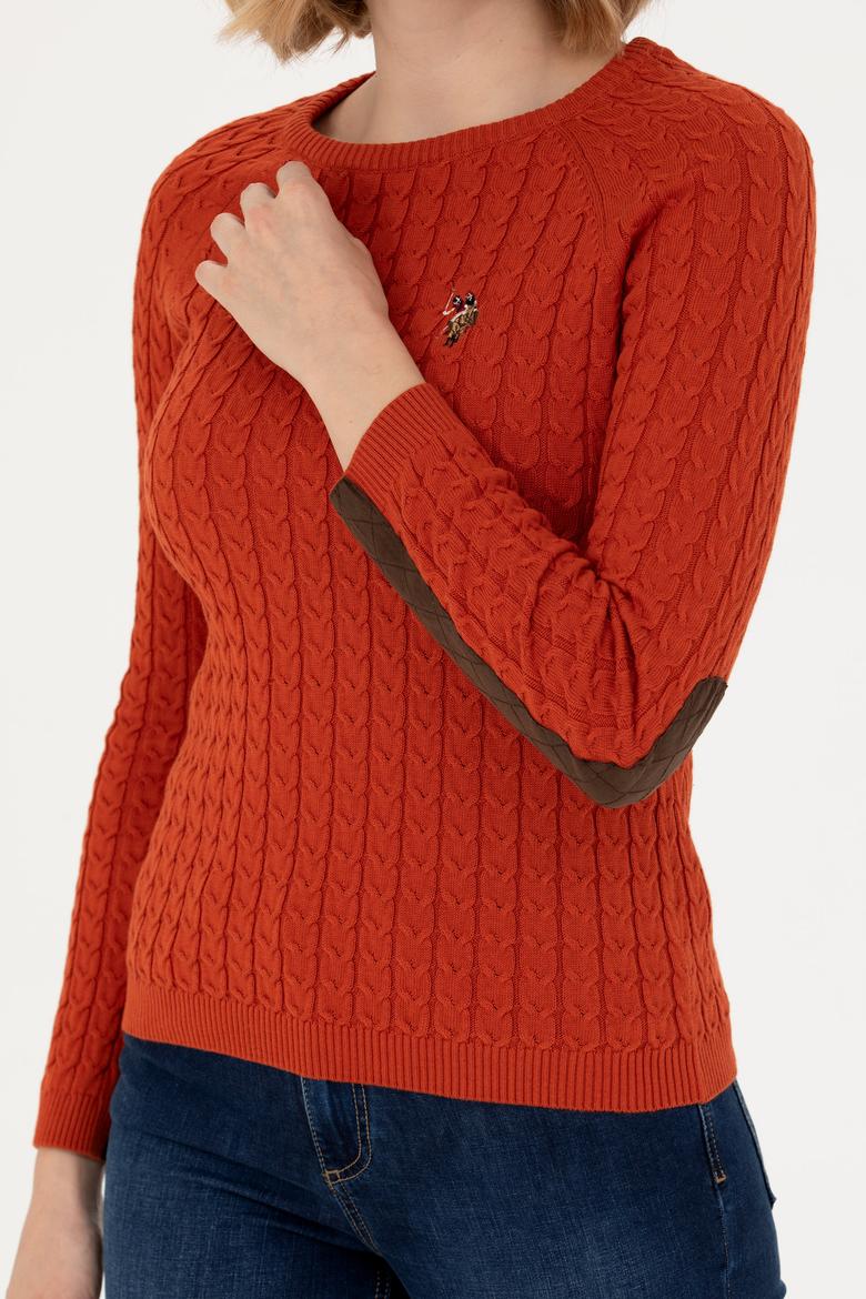 Kadın Kiremit Bisiklet Yaka Basic Kazak - 50269010051