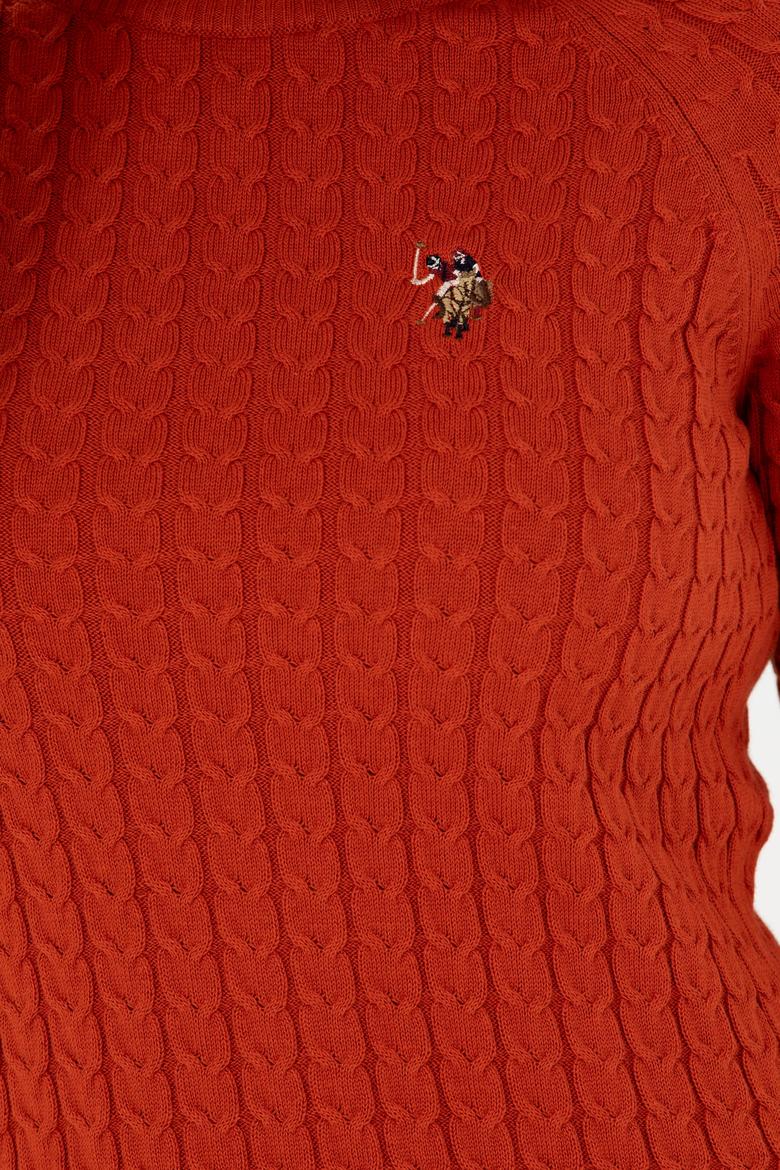 Kadın Kiremit Bisiklet Yaka Basic Kazak - 50269010051