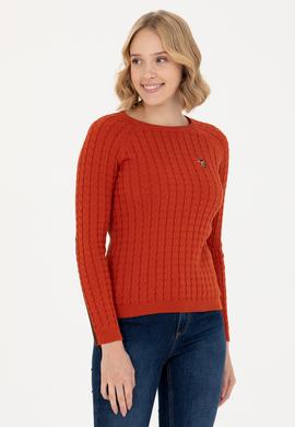 Kadın Kiremit Bisiklet Yaka Basic Kazak - 50269010051