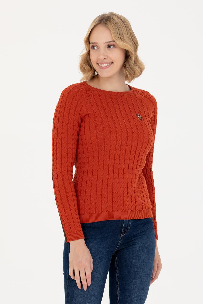 Kadın Kiremit Bisiklet Yaka Basic Kazak - 50269010051