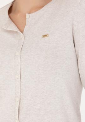 Kadın Taş Melanj Basic Triko Hırka - 50269011069