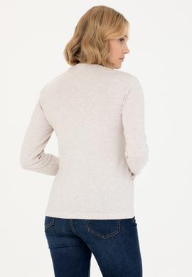 Kadın Taş Melanj Basic Triko Hırka - 50269011069