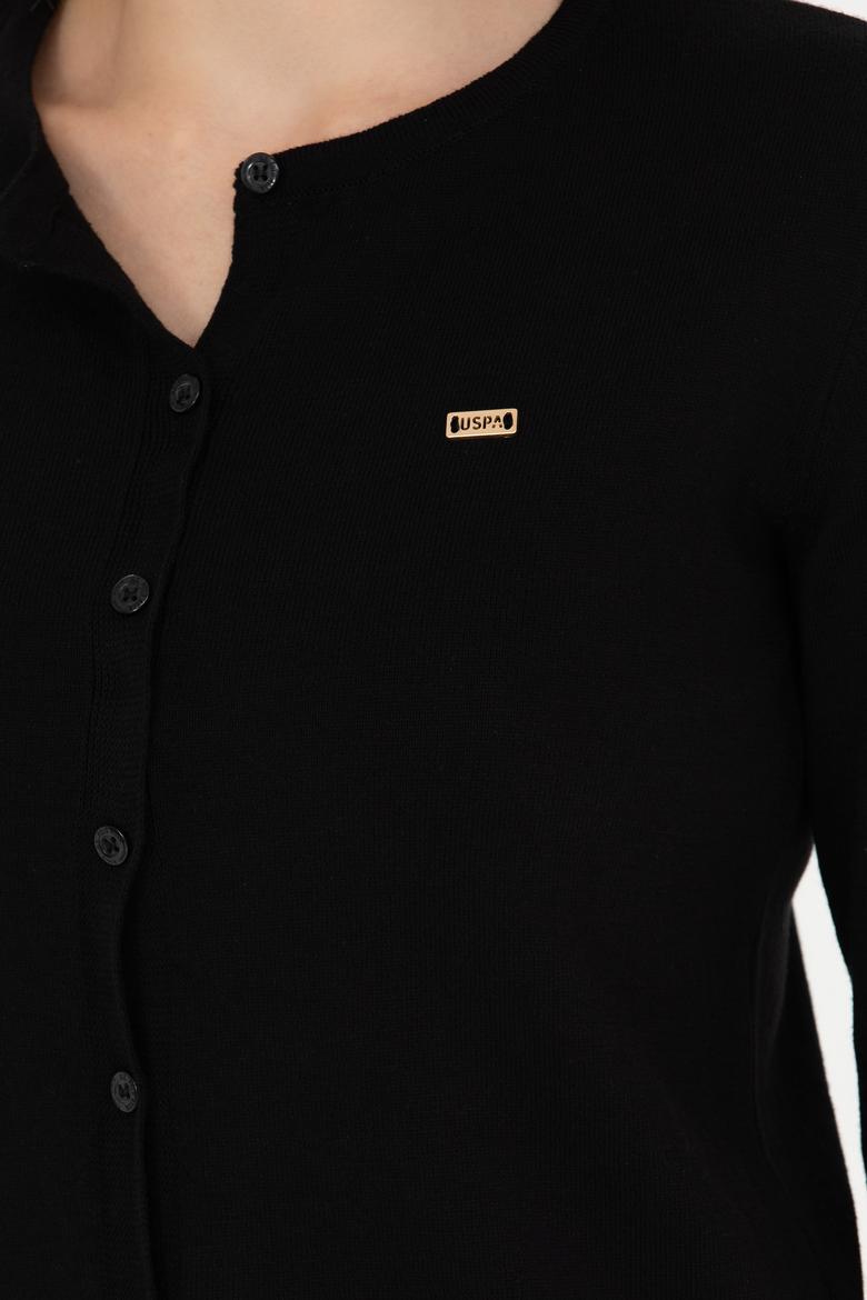 Kadın Siyah Basic Triko Hırka - 50269011008