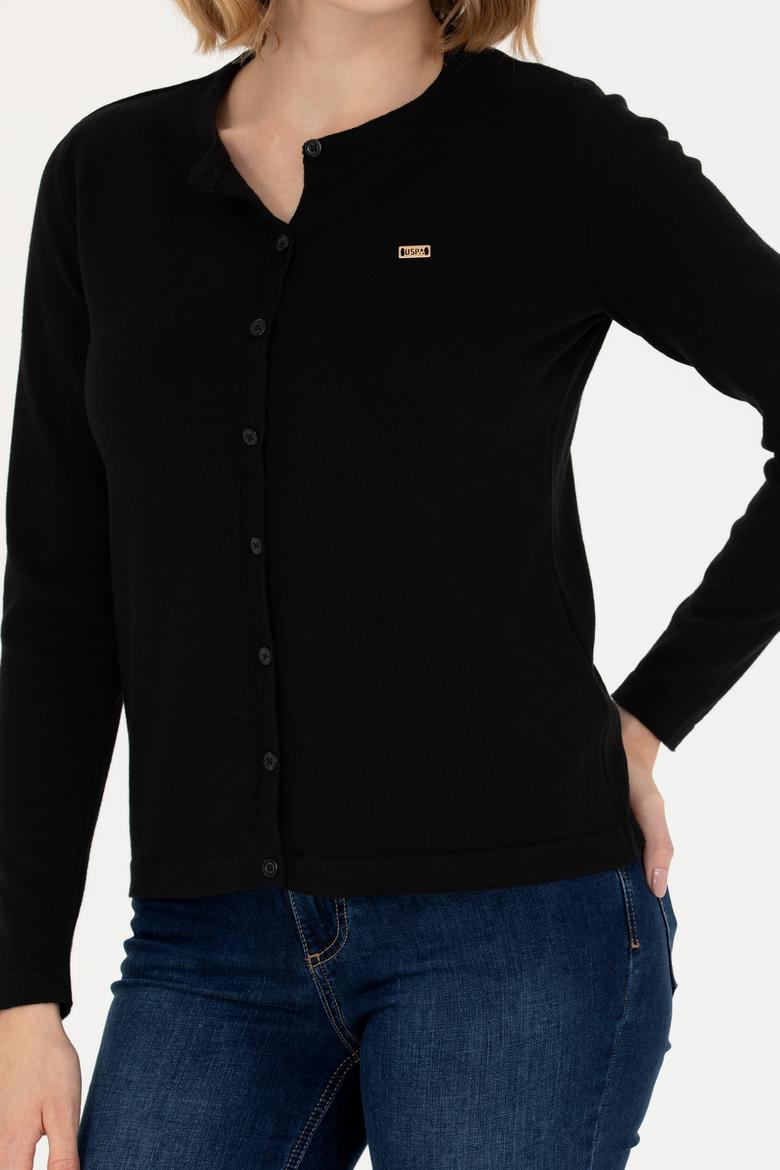 Kadın Siyah Basic Triko Hırka - 50269011008