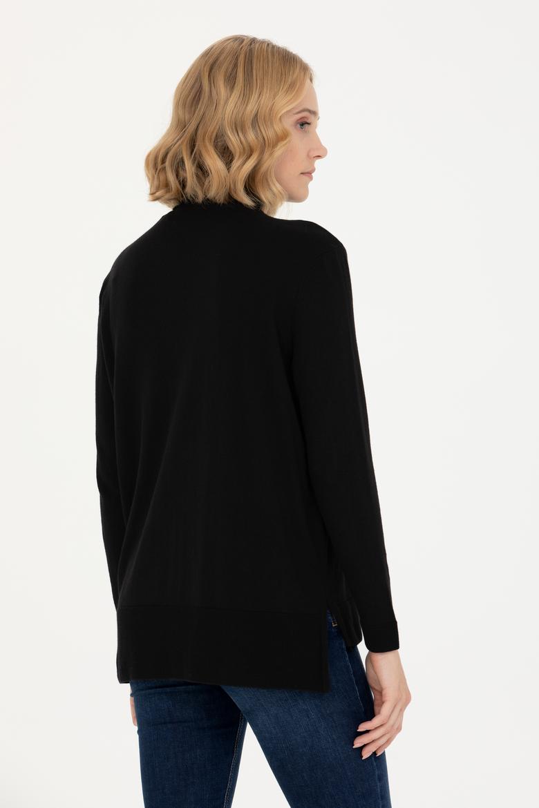 Kadın Siyah Balıkçı Yaka Basic Kazak - 50269012005