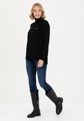Kadın Siyah Balıkçı Yaka Basic Kazak - 50269012005