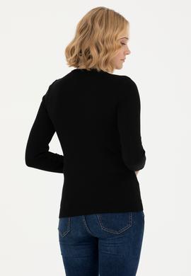 Kadın Siyah Basic V Yaka Kazak - 50269014012