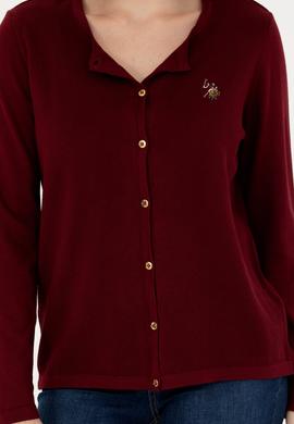 Kadın Bordo Basic Triko Hırka - 50269008043