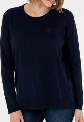 Kadın Lacivert Bisiklet Yaka Basic Kazak - 50269015005