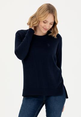 Kadın Lacivert Bisiklet Yaka Basic Kazak - 50269015005