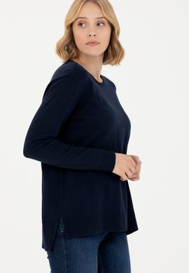 Kadın Lacivert Bisiklet Yaka Basic Kazak - 50269015005