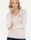 Kadın Krem V Yaka Basic Kazak