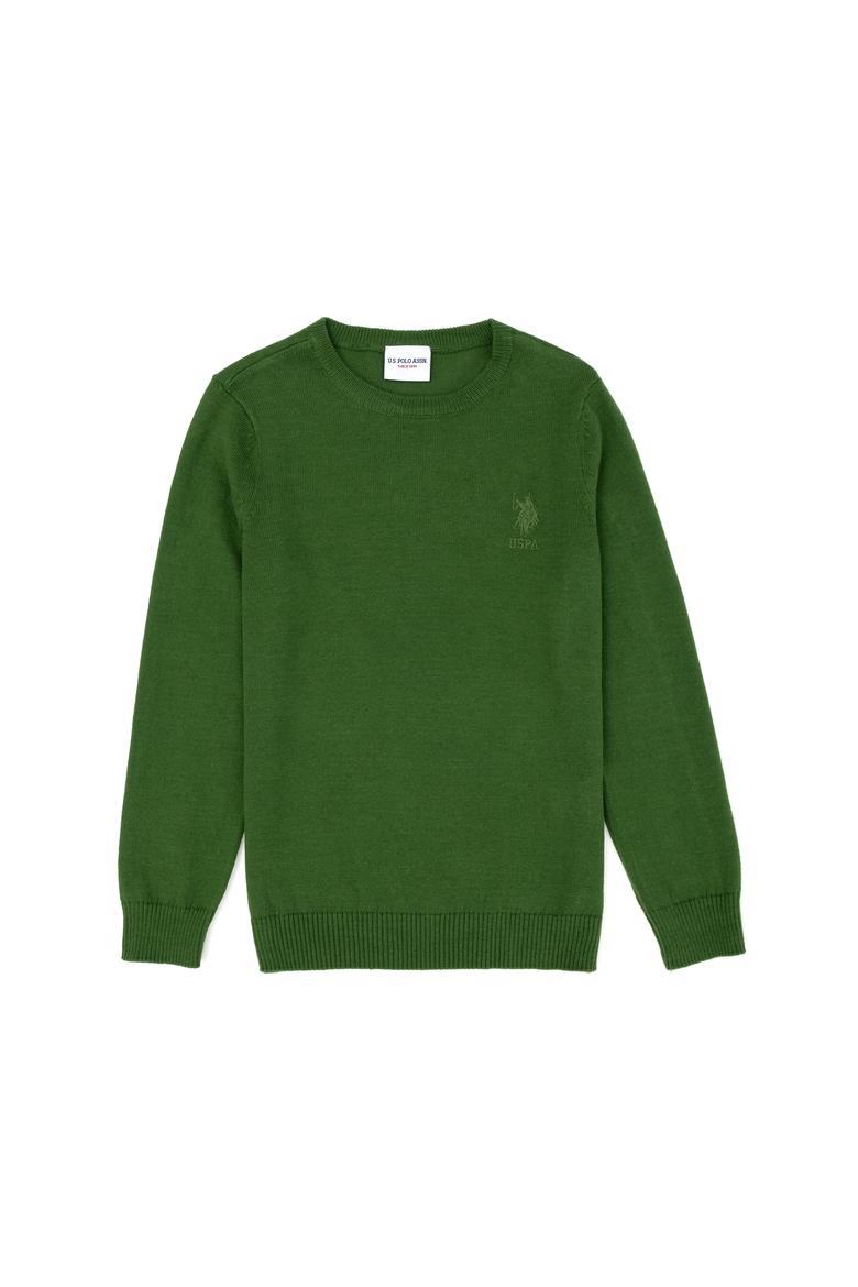 Erkek Çocuk Yeşil Basic Kazak