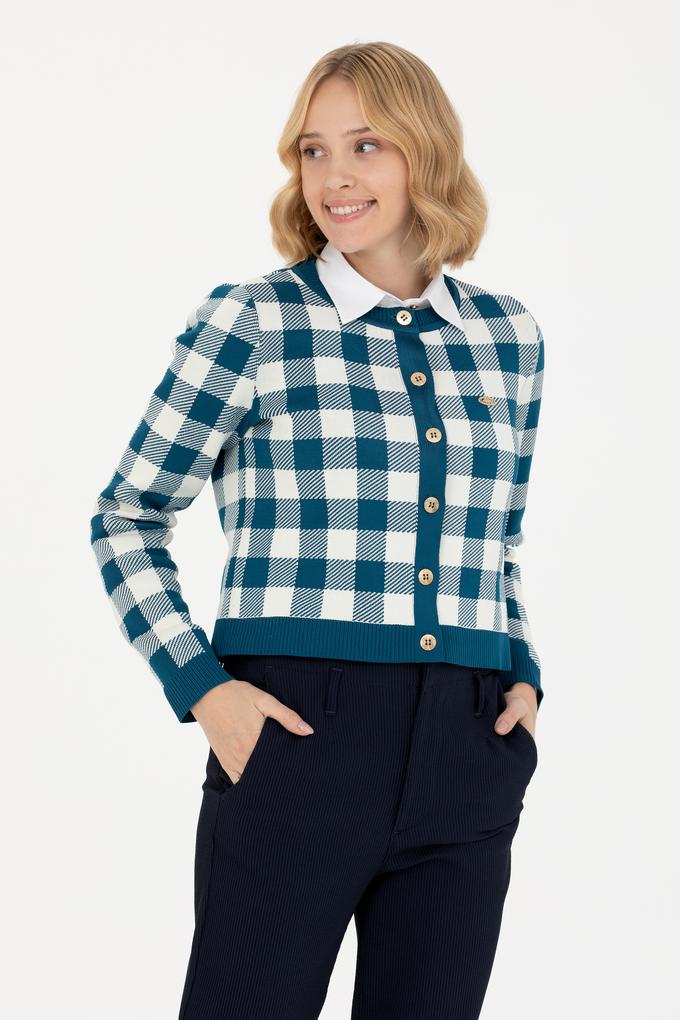 Kadın Petrol Triko Hırka