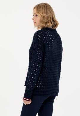 Kadın Lacivert V Yaka Kazak - 50270446012