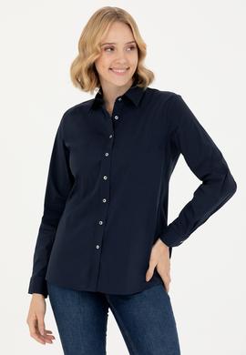 Kadın Lacivert Uzun Kollu Basic Gömlek - 50271263012