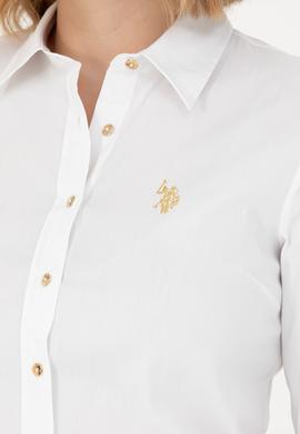 Kadın Beyaz Uzun Kollu Basic Gömlek - 50271264003