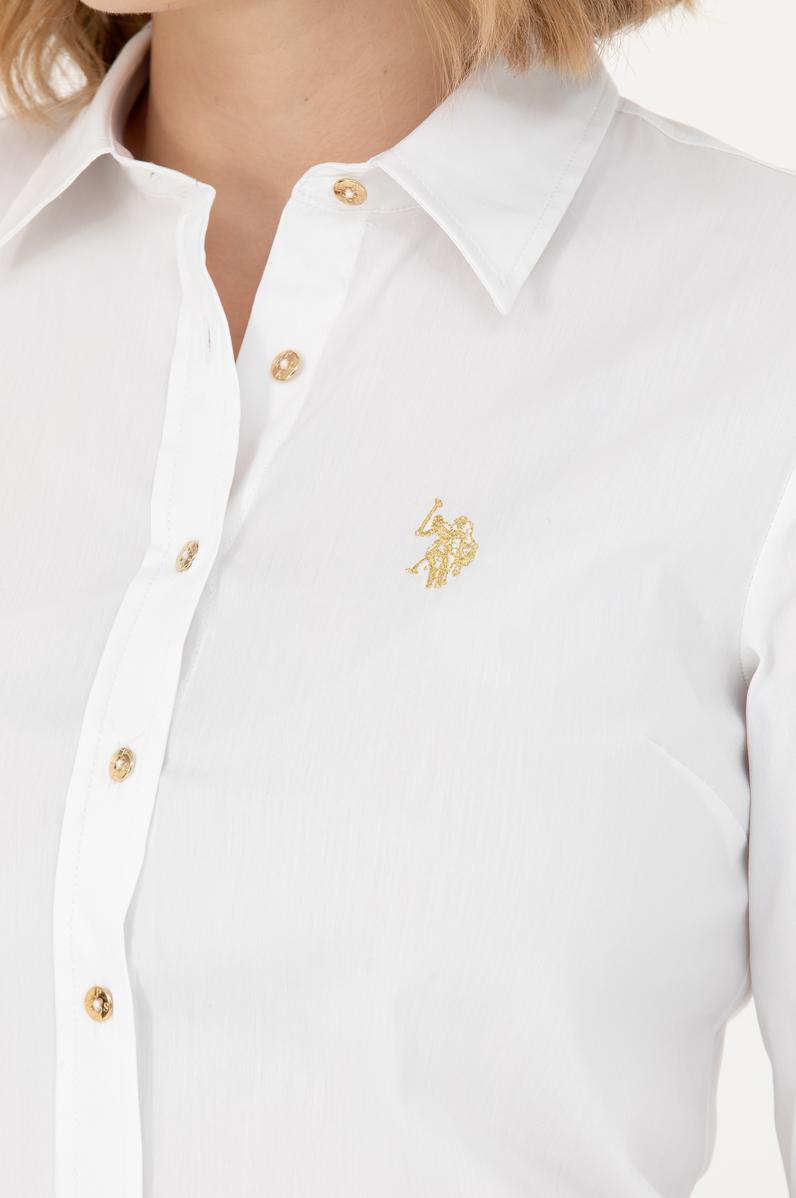 Kadın Beyaz Uzun Kollu Basic Gömlek