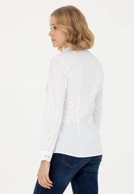 Kadın Beyaz Uzun Kollu Basic Gömlek - 50271264003