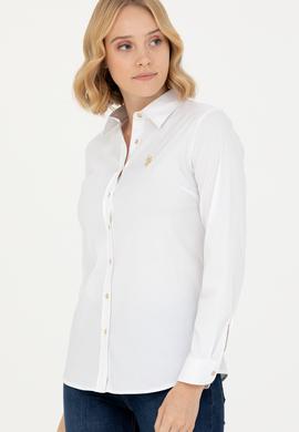 Kadın Beyaz Uzun Kollu Basic Gömlek - 50271264003