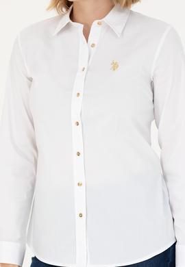 Kadın Beyaz Uzun Kollu Basic Gömlek - 50271264003