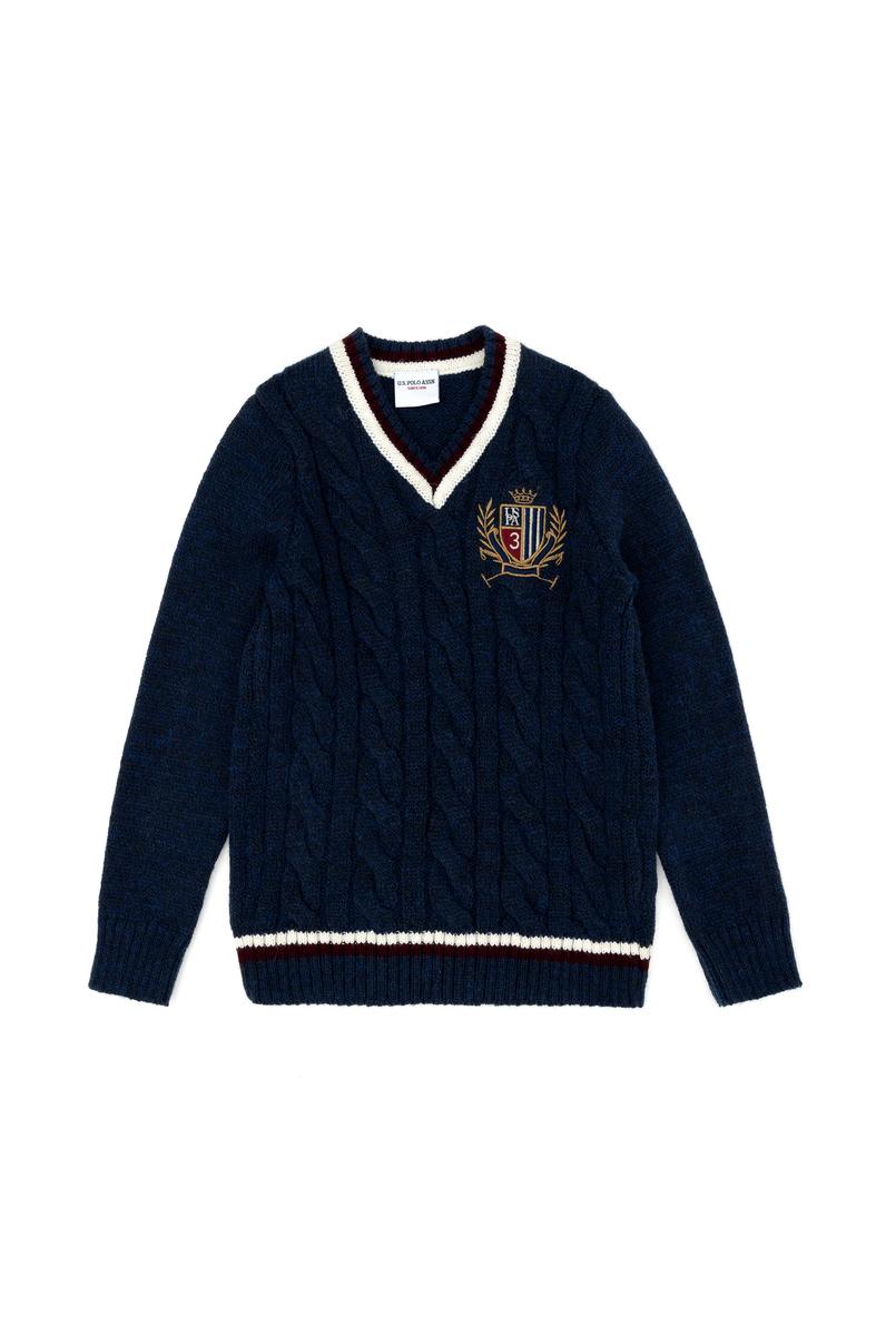 Erkek Çocuk Lacivert V Yaka Kazak