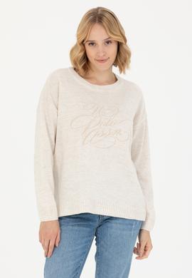 Kadın Krem Bisiklet  Yaka  Kazak - 50272035030