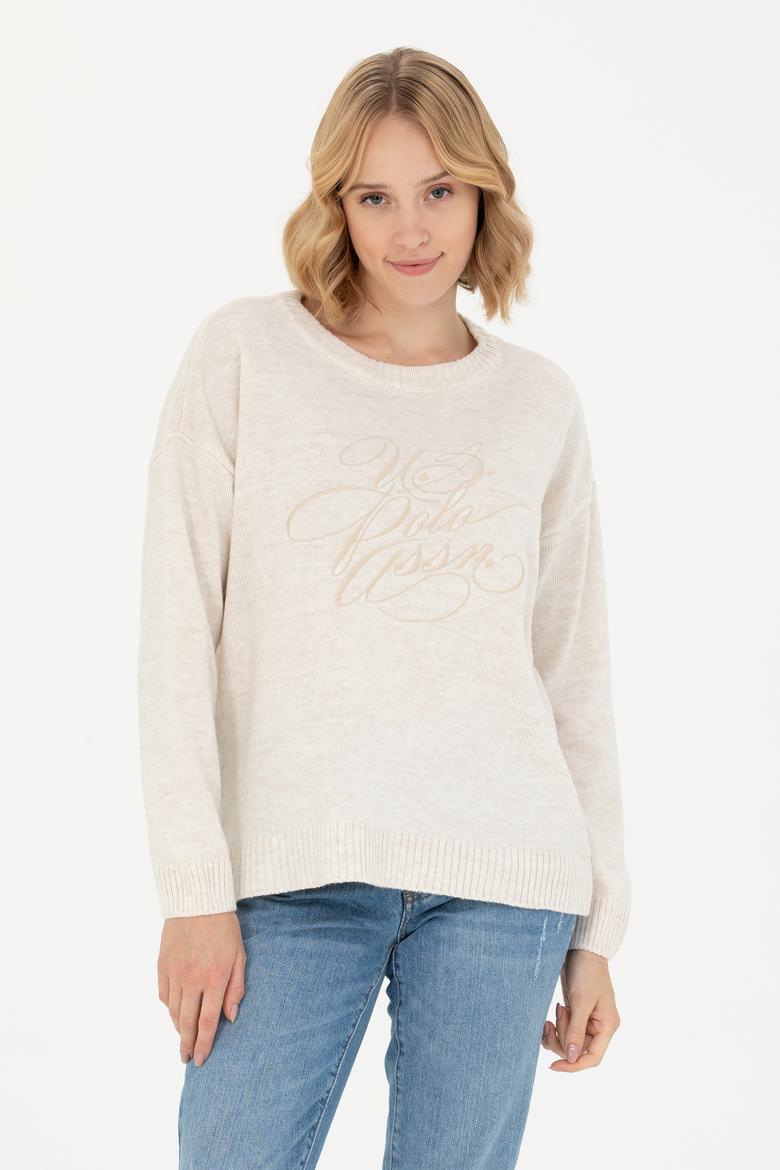 Kadın Krem Bisiklet  Yaka  Kazak - 50272035030