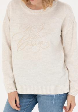 Kadın Krem Bisiklet  Yaka  Kazak - 50272035030