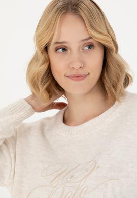 Kadın Krem Bisiklet  Yaka  Kazak - 50272035030