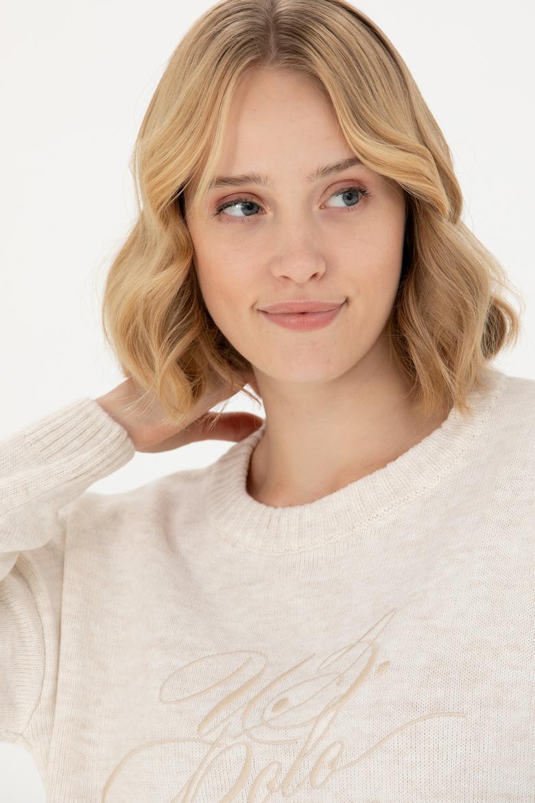 Kadın Krem Bisiklet  Yaka  Kazak - 50272035030