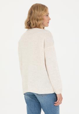 Kadın Krem Bisiklet  Yaka  Kazak - 50272035030