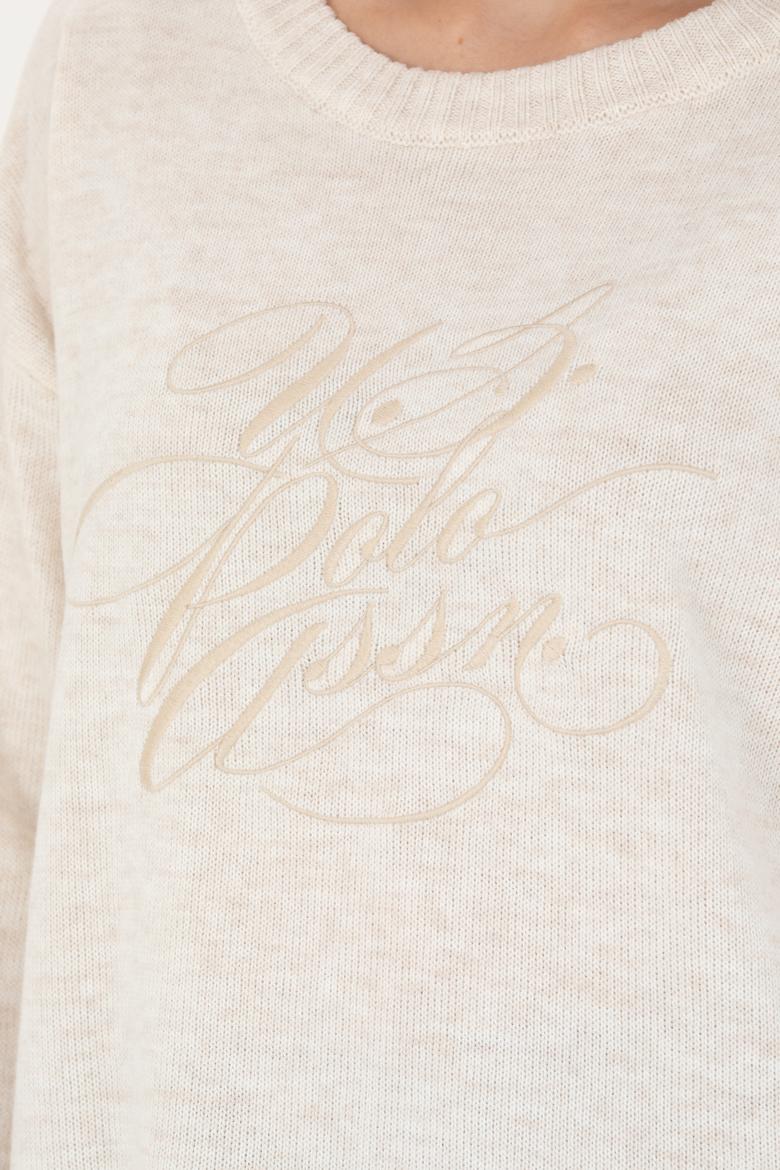 Kadın Krem Bisiklet  Yaka  Kazak - 50272035030