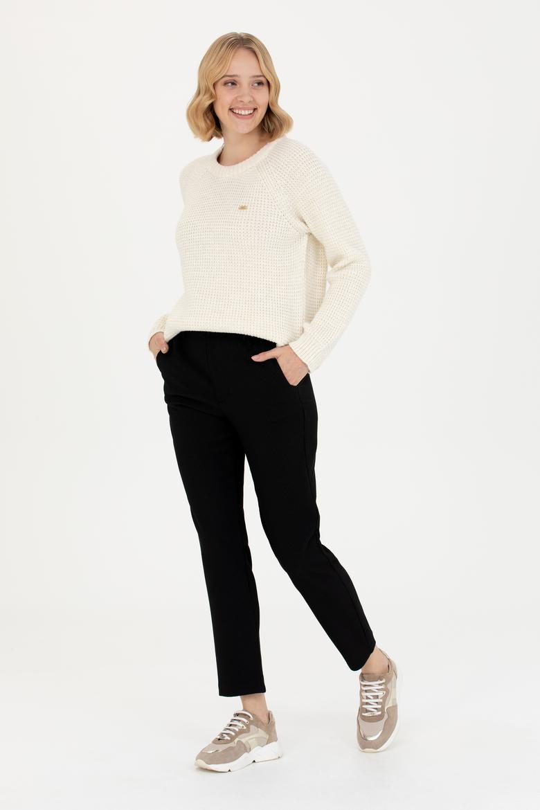 Kadın Krem Bisiklet Yaka  Kazak - 50272045012