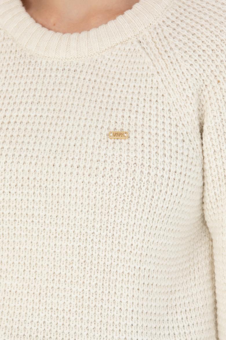 Kadın Krem Bisiklet Yaka  Kazak - 50272045012