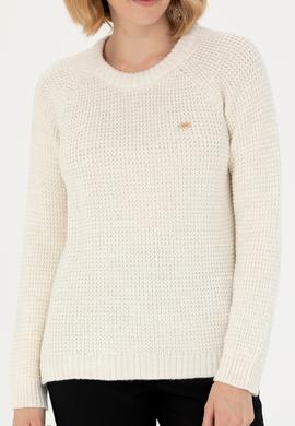 Kadın Krem Bisiklet Yaka  Kazak - 50272045012