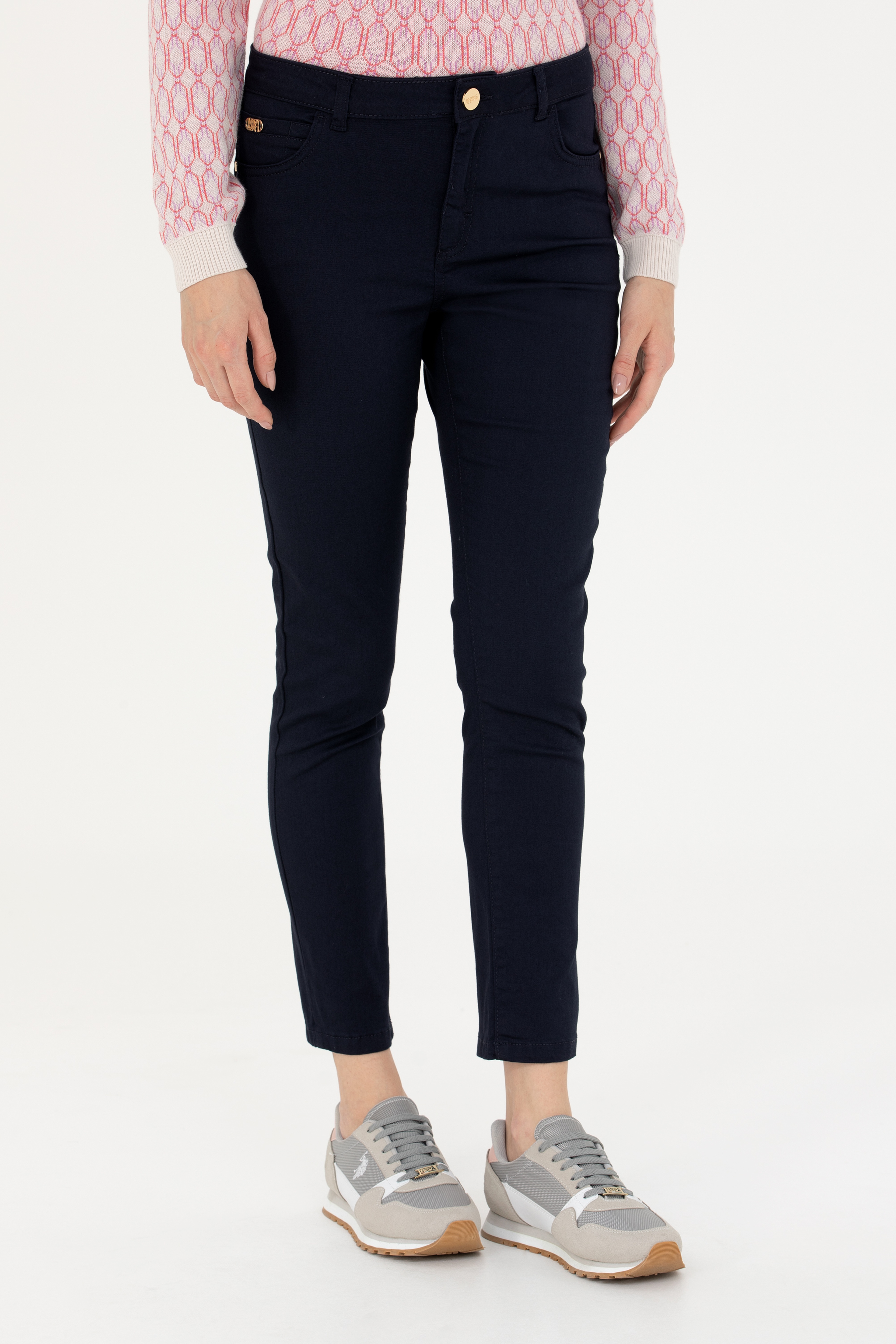 Kadın Lacivert Toothpick Fit Pantolon - Image 2