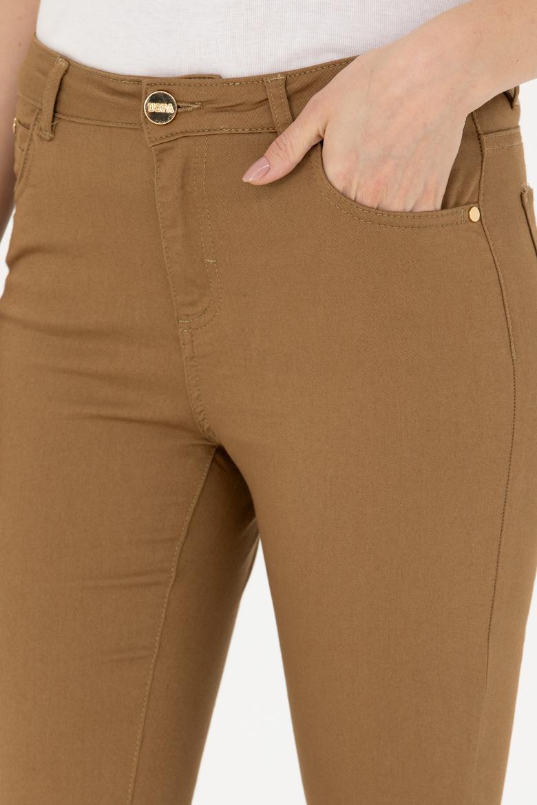 Kadın Açık Haki Kanvas Pantolon - 50272078034