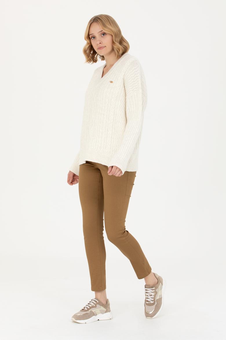 Kadın Açık Haki Kanvas Pantolon - 50272078034