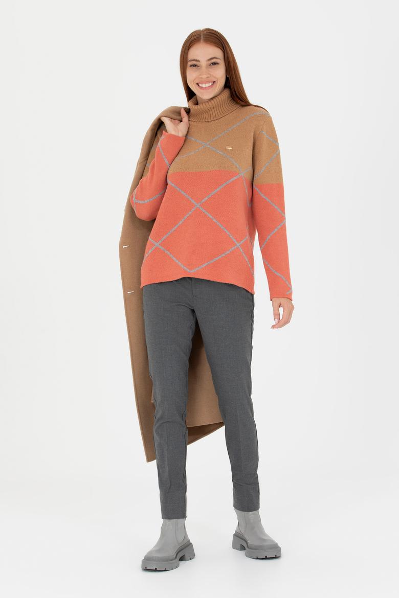 Kadın Kum Balıkçı Yaka Kazak - 50272044032