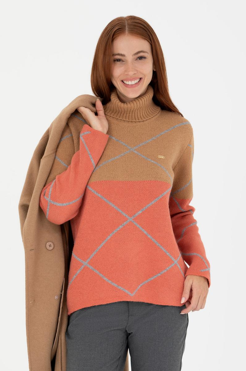 Kadın Kum Balıkçı Yaka Kazak