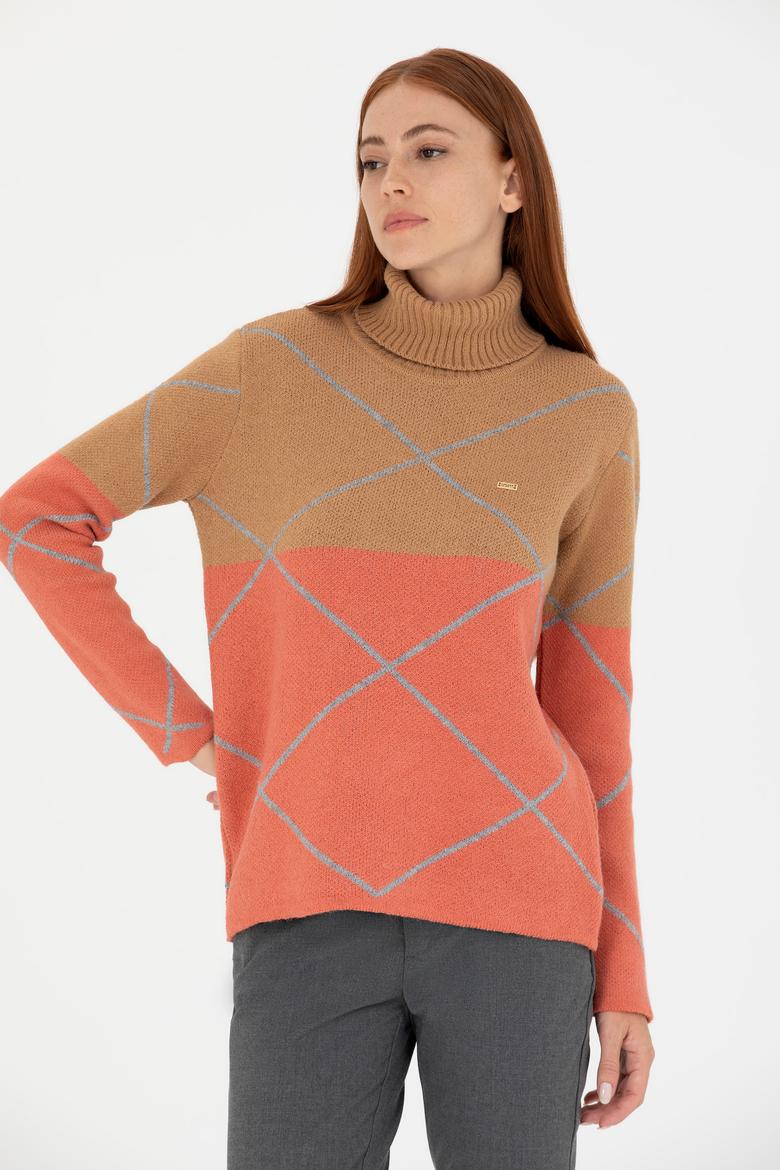 Kadın Kum Balıkçı Yaka Kazak - 50272044032