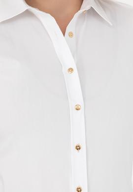 Kadın Beyaz Uzun Kollu Basic Gömlek - 50271263003