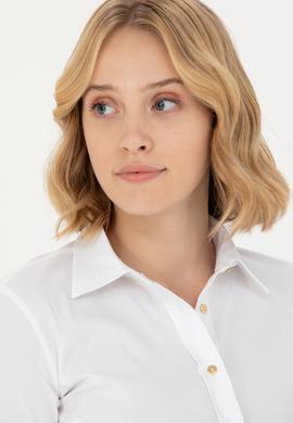 Kadın Beyaz Uzun Kollu Basic Gömlek - 50271263003