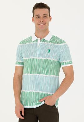 Erkek Regular Fit Polo Yaka Yeşil Tişört - 50275493007